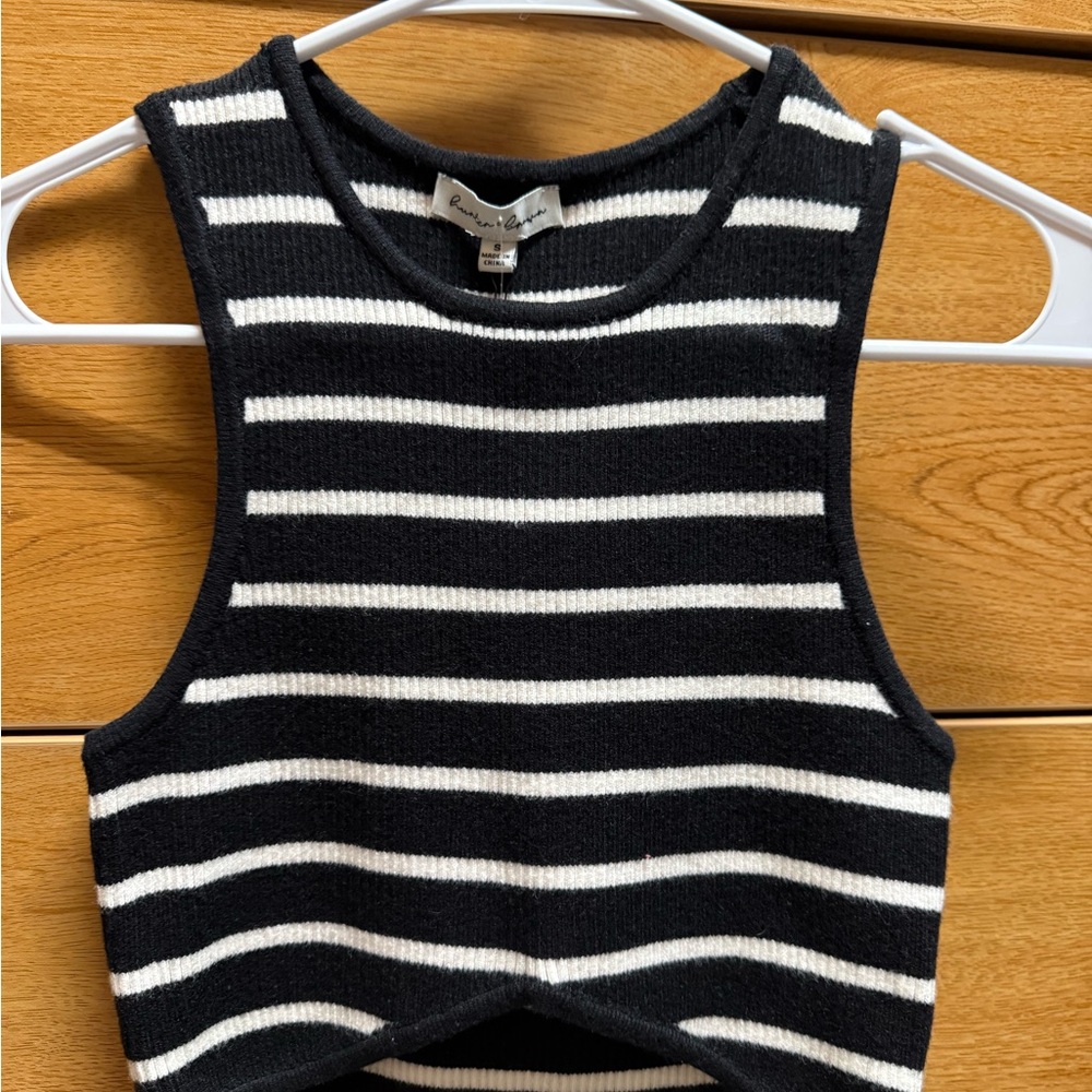 Black and White Striped Tank Top